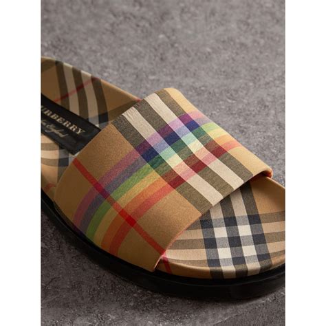 rainbow burberry slides|burberry slides for women.